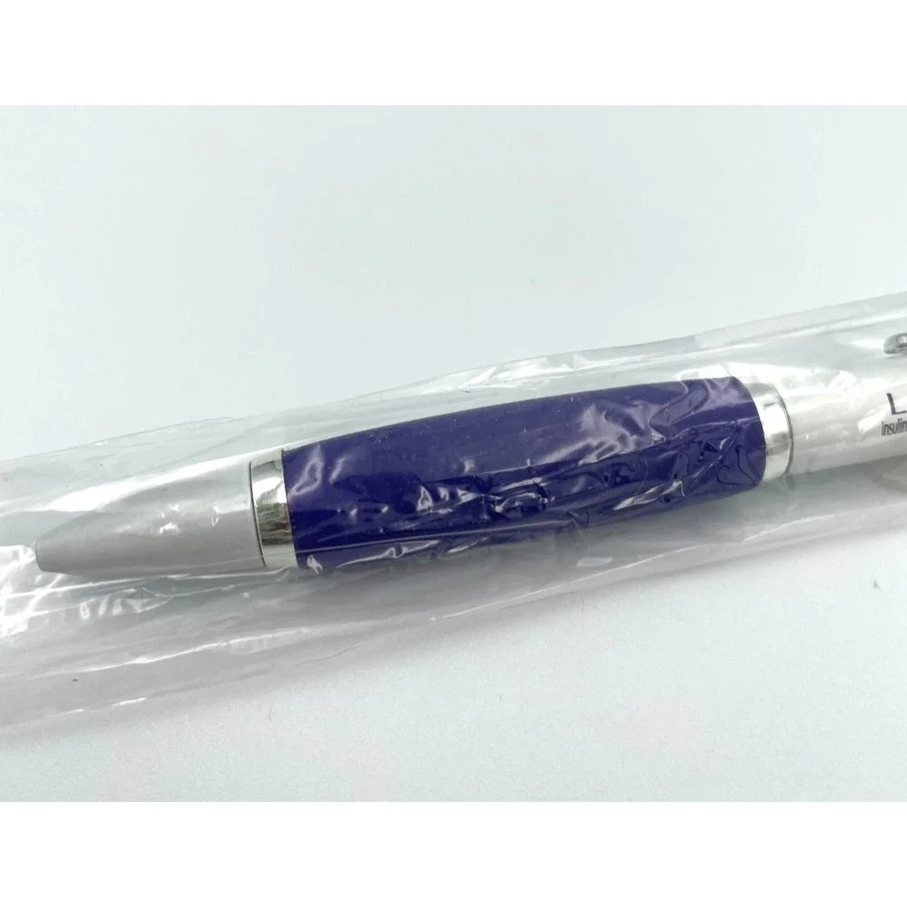 Lantus SoloStar Metal Drug Rep Promotional Pen Silver Purple Pharma Collectible